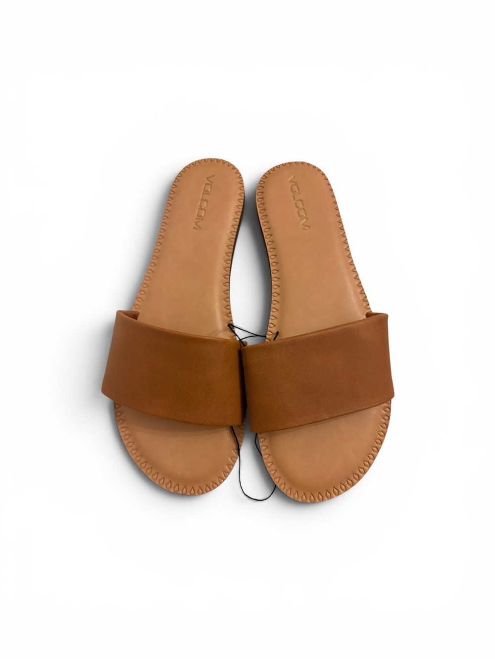 Volcom Brown Wide-Strap Slide Sandals